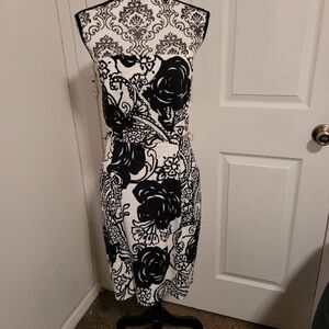 WHBM floral strapless dress
